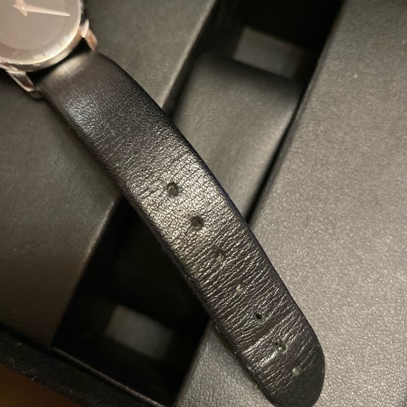Movado Museum Classic Black Leather Strap Watch - Picture 7 of 8